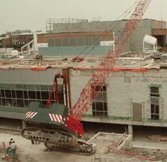 Crane tip-over at library expansion project.