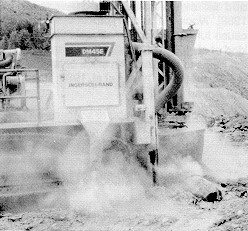 Figure 2. Typical dusty atmosphere created by rock drilling operations