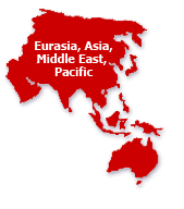 Map of Eurasia, Asia, Middle East & Pacific