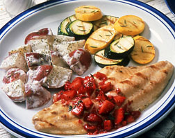 Photo: Grilled catfish with strawberry salsa.