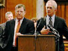 Congressmen Berman and Congressman Chris Cannon announce the introduction of the Agricultural Job Opportunity, Benefits, and Security Act of 2003 (AgJOBS). Pictured (left to right): Arturo Rodriguez, Rep. Chris Cannon, Rep. Howard Berman.