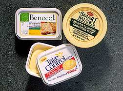 Margarine-based products marketed to lower cholesterol.
