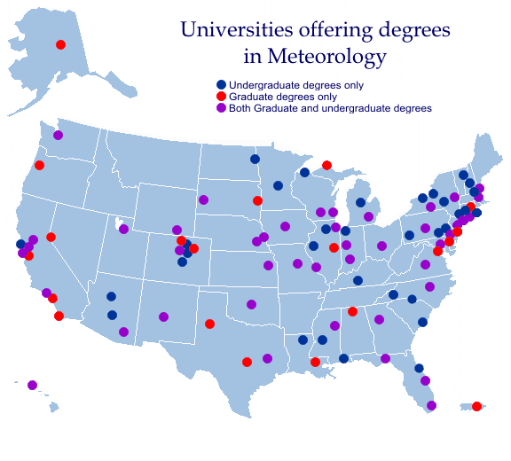 Colleges and Universities that offer degrees in Meterorology