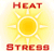 Blazing sun image with the words heat stress