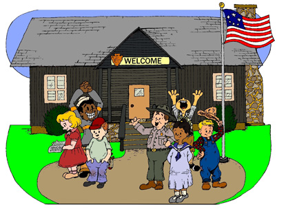 cartoon of visitor center