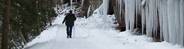 Hiker and Icicles