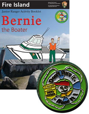 Bernie the Boater activity booklet and colorful pin.