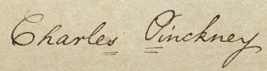 Charles Pinckney's signature on the Constitution