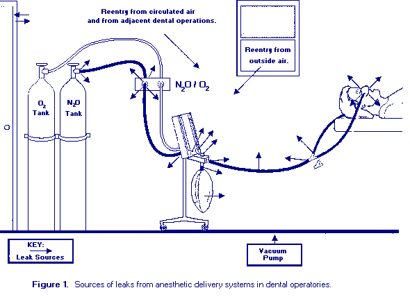 Figure 1 sources of leaks from anesthetic delivery systems in dental operations