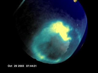 The bright point in the aurora moves along the auroral oval.