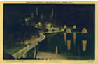 Post Card - Night view of Hoover Dam - Illuminated Roadway and Intake Towers