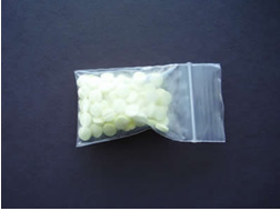 This picture shows the Haloperidol in a plastic bag as received by consumers.