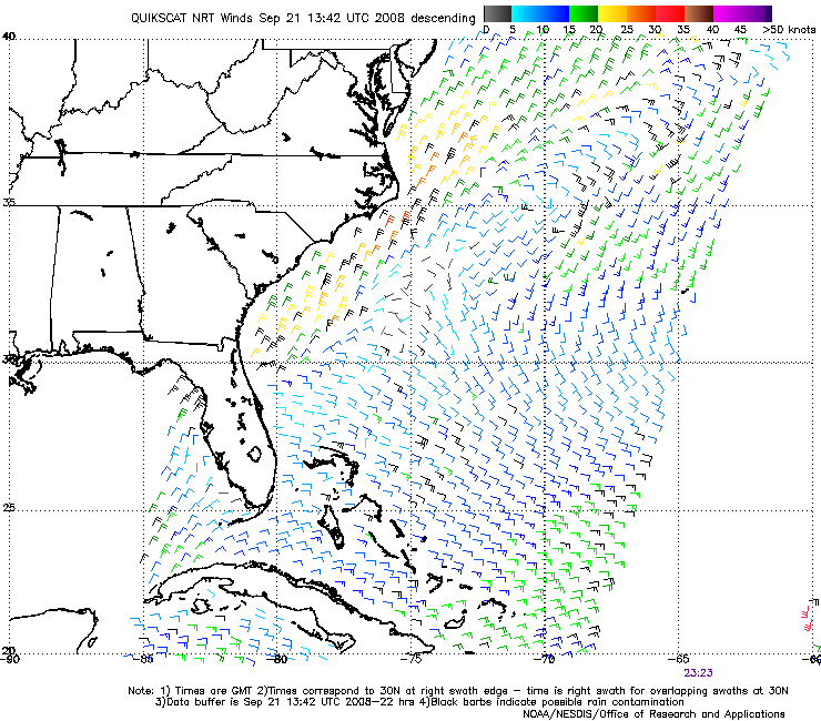 QuikSCAT Map for Station DPIA1