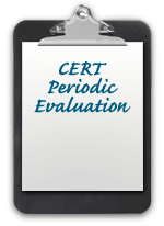 Clipboard with CERT Periodic Evaluation written on it