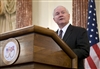 U.S. Defense Secretary Robert M. Gates addresses the audience during a reception commemorating the 50th anniversary of the Mutual Defense Agreement between the United States and the United Kingdom at the State Department in Washington, D.C., July 9, 2008.  