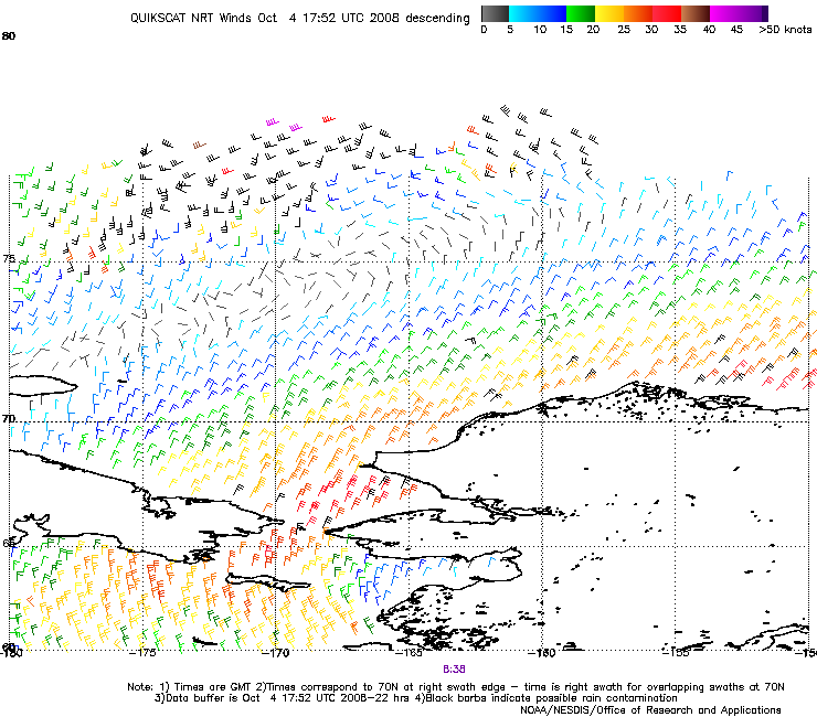 QuikSCAT Map for Station 46018