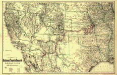 Map showing the Atchison, Topeka and Santa Fé Railroad system. With its connections.