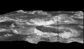 Three-dimensional perspective views of Venusian Terrains composed of reduced resolution left-looking synthetic-aperture radar images merged with altimetry data from the Magellan spacecraft.