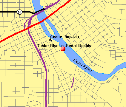 Cedar River at Cedar Rapids location map