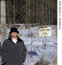 VOA Correspondent Lisa McAdams at the prohibiton zone near the Chernobyl nuclear power plant