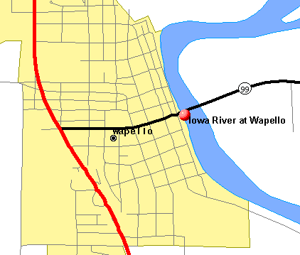 Iowa River at Wapello location map