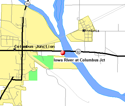 Iowa River at Columbus Jct location map