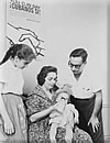 Cuban refugees in the offices of an aid organization, 1961.