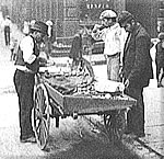 Clam seller, Mulberry Bend, ca. 1900.