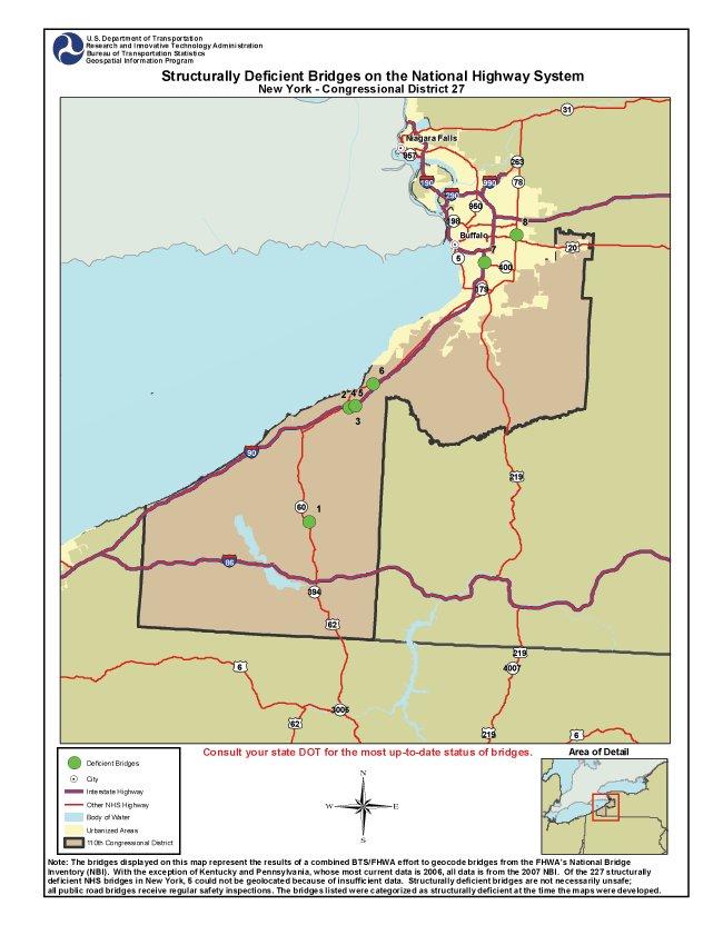 New York (Congressional District 27). If you are a user with disability and cannot view this image, call 800-853-1351 or email answers@bts.gov.