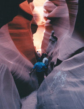 Image of Antelope Canyon showing flash flood potential.