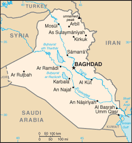 Imagen de un mapa de Irak