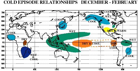 Image showing the winter atmospheric effects of La Nina