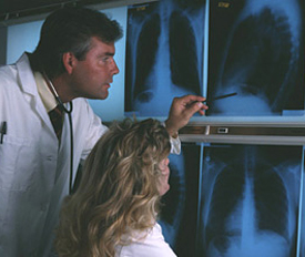Dr. viewing X-ray