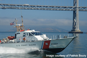 Coast Guard Ship Guarding Bridge - copyright © 2006 Patrick Boury - used with permission