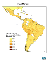 Download IMR Adjusted to 2000 Latin America Map Below