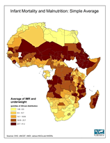 Download IMR and Underweight Average Africa Map Below