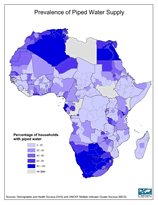Download Percent Households with Piped Water Africa Map Below