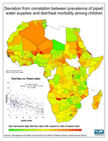 Download Piped Water and Diarrheal Morbidity Africa Map Below
