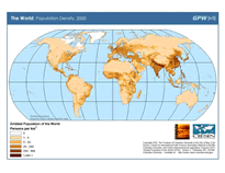 Download Population Density 2000 World Map Below