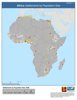 Download Africa Settlement Points by Population Size Map Below
