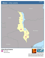 Download Urban Extents Malawi Map Below