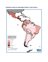 Download Population Density of Underweight Children Latin America Map Below