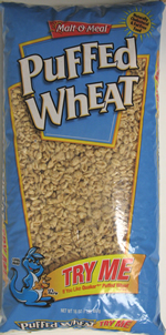 Label from Malt-O-Meal Puffed Wheat