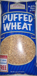 Label from Laura Lynn Puffed Wheat