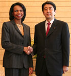 Secretary Rice meets with Japanese Prime Minister Shinzo Abe at the Kantei House in Tokyo. 
