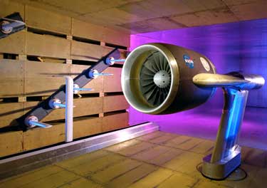 Photo of the 9- by 15-Foot Low-Speed Wind Tunnel which plays a major role in reducing jet engine noise.