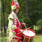 Drummer boy in historic uniform