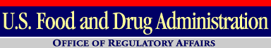 Logo of and Link to start page of Office of Regulatory Affairs, 
U.S. Food and Drug Administration