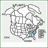 Distribution of Robinia hispida L. var. rosea Pursh. . 