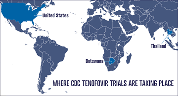 Where CDC Tenofovir Trials are Taking Place